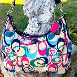 **Sold** Coach Ikat Print Hobo/Crossbody Convertible Bag & matching Wallet